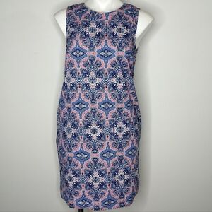 ✨3/$15 Tabitha Webb blue pink kaleidoscope print sleeveless dress 6